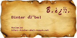 Binter Ábel névjegykártya