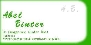abel binter business card