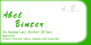 abel binter business card